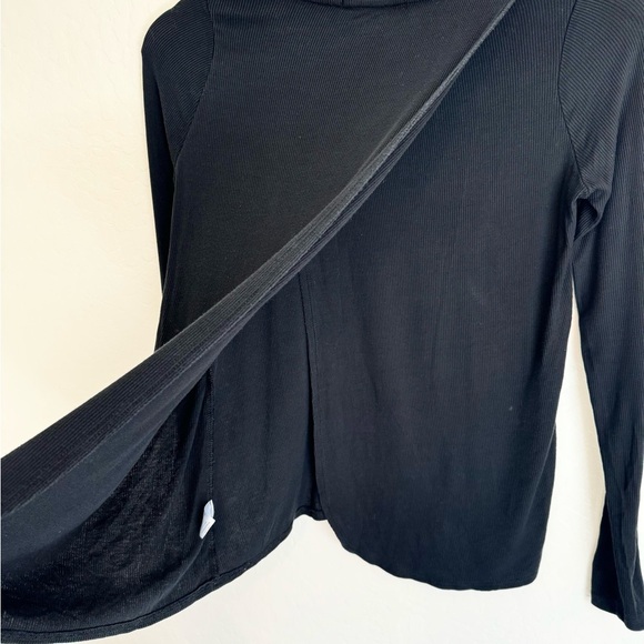 Marine Layer Solid Tulip Back Long sleeve Top Black Size XS - Picture 6 of 7
